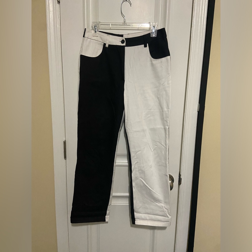 Black and white jeans